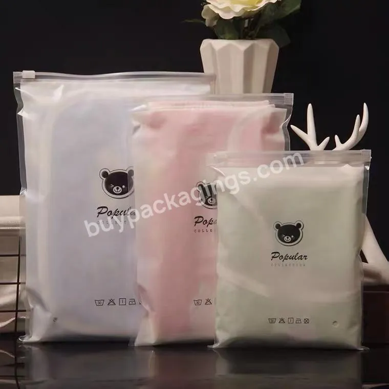 Custom Logo Sealed Apparel Clothes Packaging Bags With Slide Zip Lock Oem Cheap Plastic Zipper Package Garment Bags - Buy Poly Plastic Zipper Bag,Reclosable Plastic Bag,White Plastic Bag.