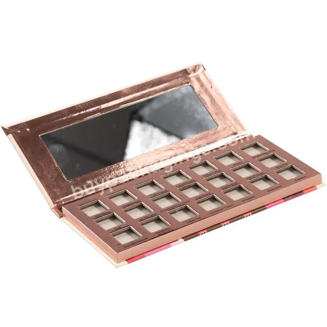 Custom Makeup Cosmetic Paper Cardboard Case Empty Eye Shadow Eyeshadow Palette Packaging Box With Mirror