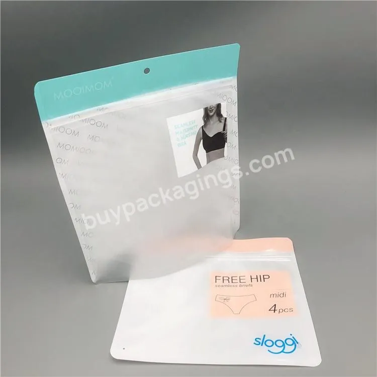 Custom Print Biodegradable Plastic Clothing T Shirt Packaging Bags Resealable Frosted Transparent Zipper Bags For Underwear - Buy Recycled Matte Clear Zipper Package Bag For Garment And Socks,3 Side Seal Frosted Zipper Bag Clear Window Plastic Mylar