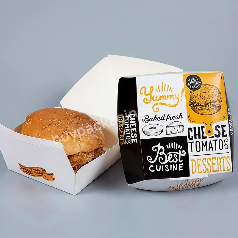 Custom Printed Customized Disposable Takeaway Clamshell Cardboard Burger And Fries Box Packaging With Logo - Buy Customized Burger Boxes,Disposable Burger Box,Burger Boxes With Logo.