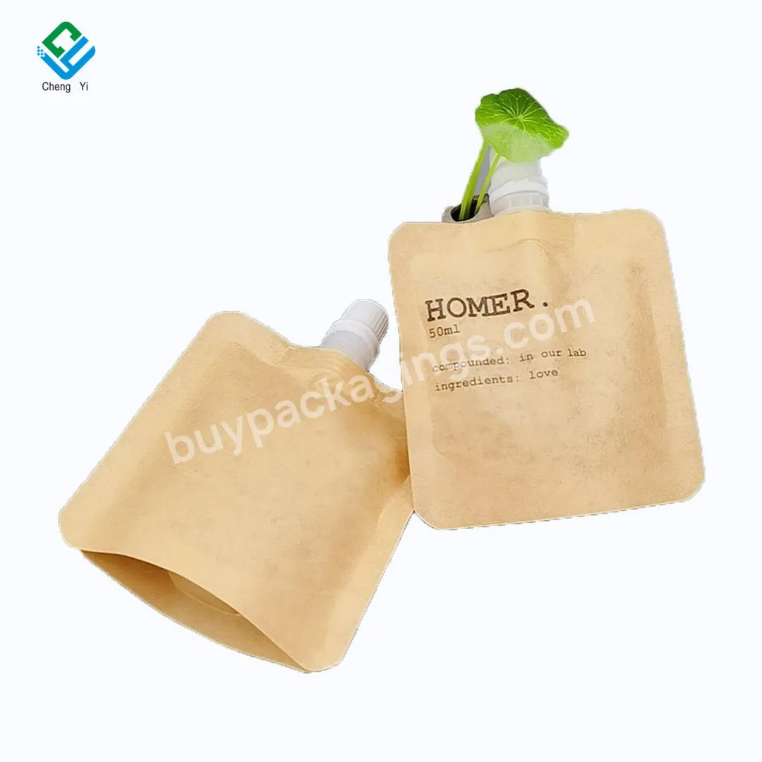Custom Printed Kraft Refill Spout Pouch Brown White Paper Hand Soap Stand Up Packaging Bags For Skincare Liquid And Powder - Buy Stand Up Kraft Paper Refill Spout Pouch For Hand Soap,Kraft Paper Liquid Packaging Spout Pouches For Cream.