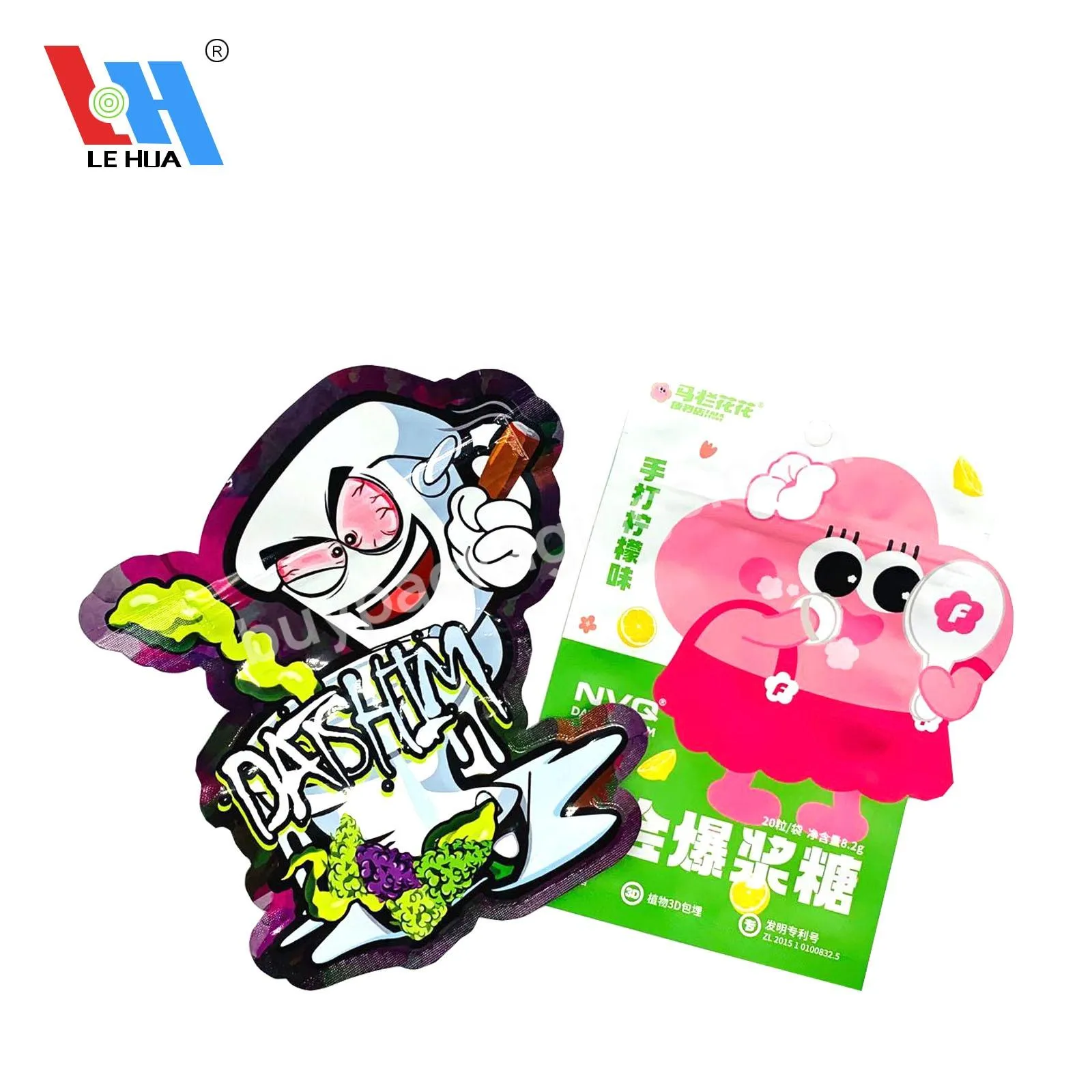 Custom Printed Special Shape Bags Bright Surface Aluminum Foil Bag With Ziplock - Buy Special Shape Bags,Resealable Recycle Bag,Three Side Sealing Bag.