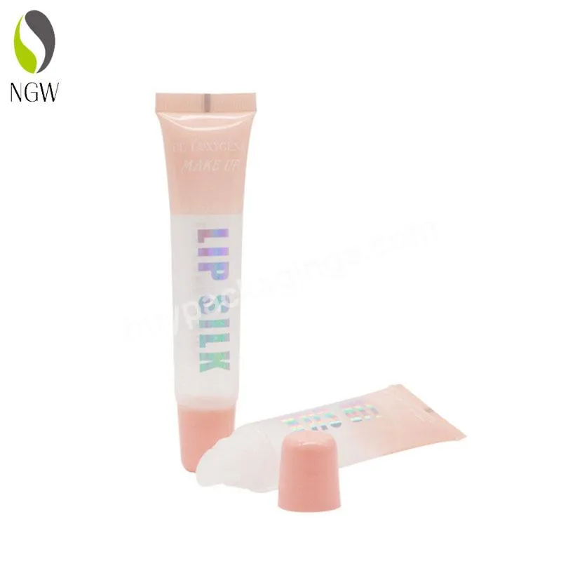 Custom Printing Logo Plastic Pe Tube Empty Cosmetic Squeeze Color Liquid Packaging Tube For Lip Gloss 10g20g30g40g50g60g