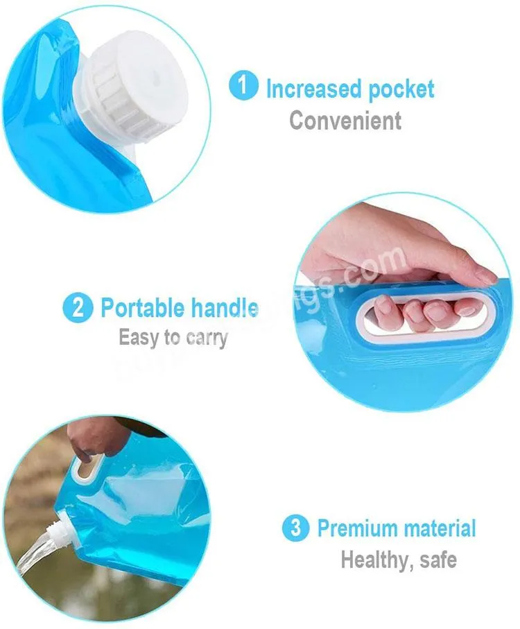 Custom Printing Spouted Plastic Liquid Refill Pouch Drinks Juice Beer Packaging Spout Bag - Buy Foldable Water Proof Travel Bags Plastic Liquid Refill Pouch Drinks Juice Beer Packaging Spout Bag,Hiking Camping Collapsible Water Container Bottle Colla