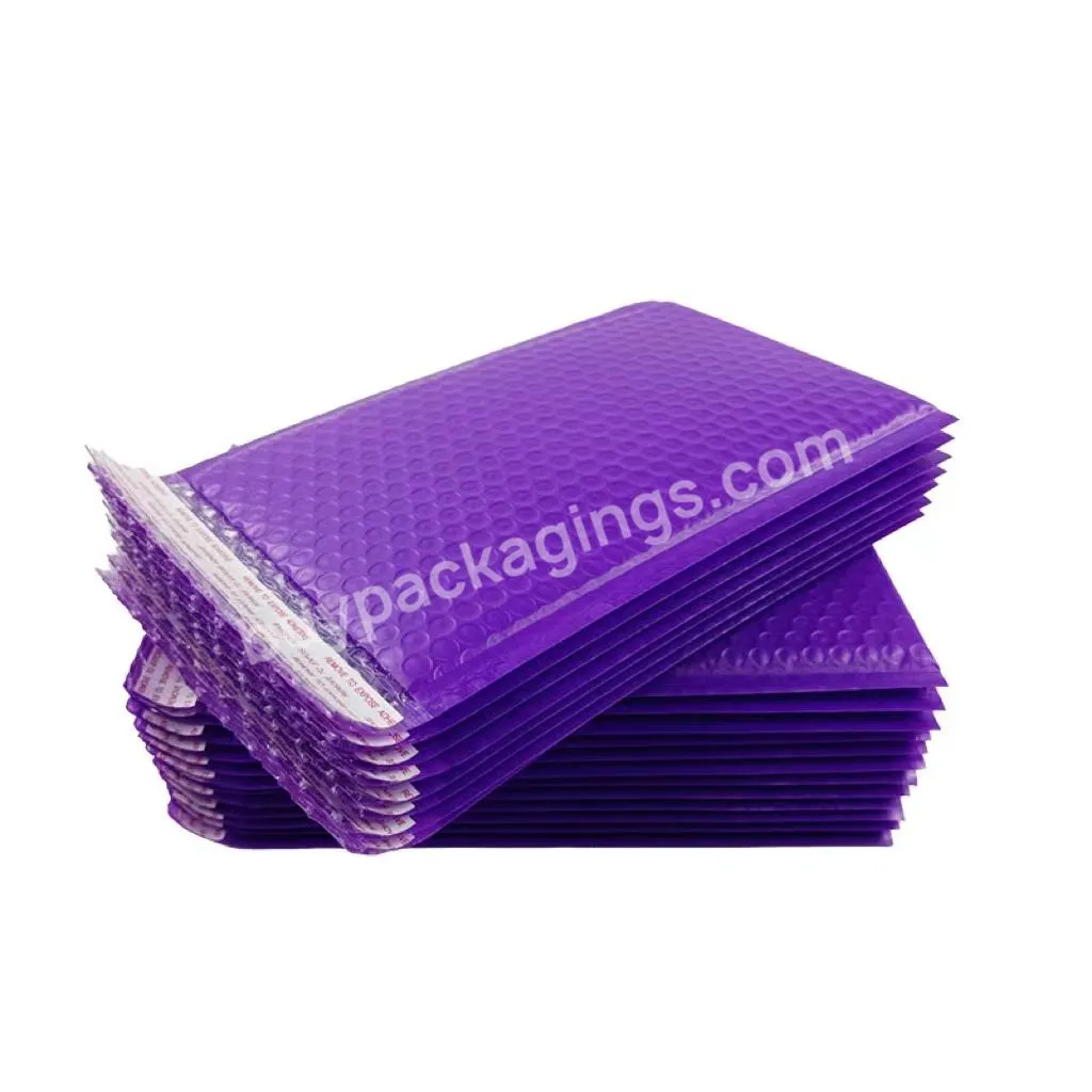 Custom Purple Bubble Mailers Medium Mailing Packaging Postal Self Seal Waterproof Boutique Shipping Bags For Clothes Supplies