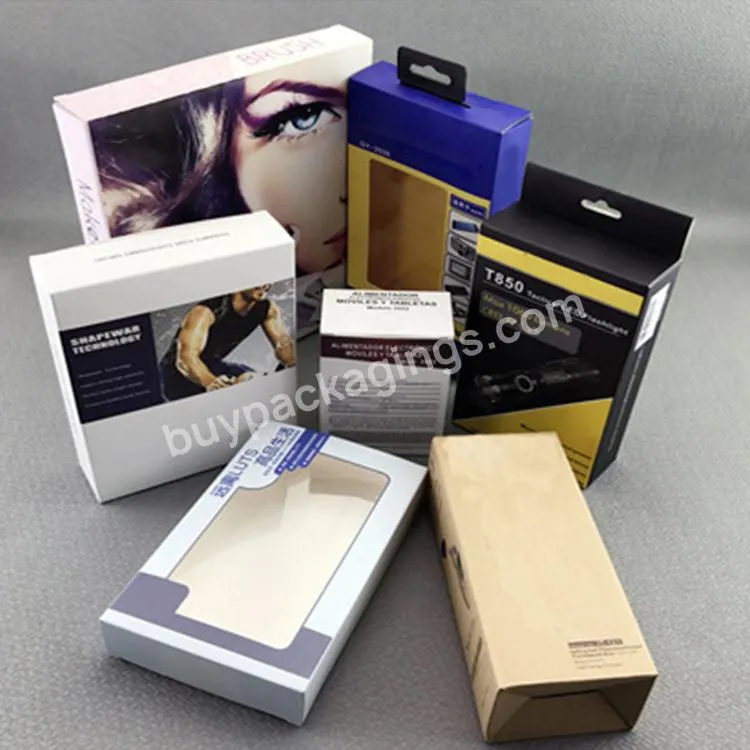 Custom Recyclable Paperboard Electrical Equipment Charging Cable Usb Charger Earphone Packaging Box