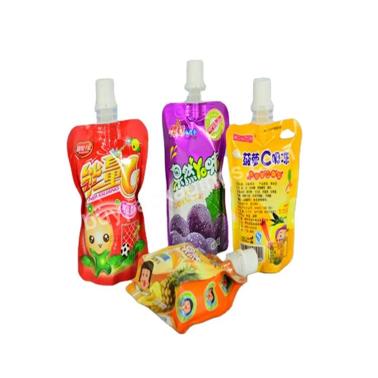 Custom Self-sealing Drink 100ml Doypack Stand Up Juice Packaging Plastic Water Bag Spout Pouch With Spout Logo - Buy Stand Up Spout Pouch,Stand Up Pouch With Spout,Baby Food Packaging Zipper Spout Pouch.