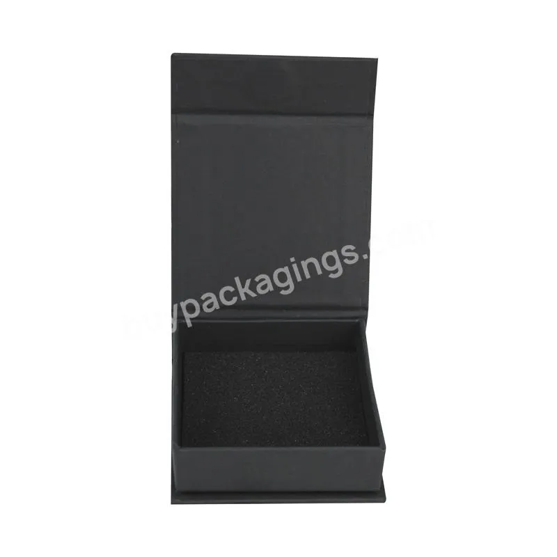 Custom Small Black Colored Printing With Spot UV Magnetic Closure Boxes For Packaging