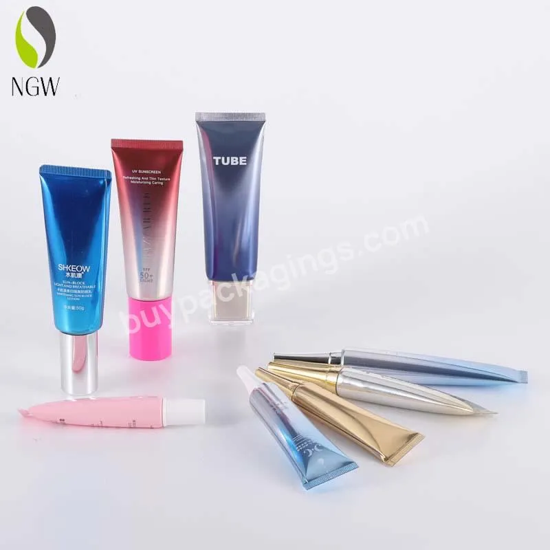 Custom Soft Plastic Tubes Aluminum Tube Oval Empty Eye Cream Lotion Cosmetic Tube Packaging With Long Nozzle - Buy Eco-friendly Cosmetic Tube Packaging,Plastic Test Tube Packaging,Cosmetic Tubes Packaging.