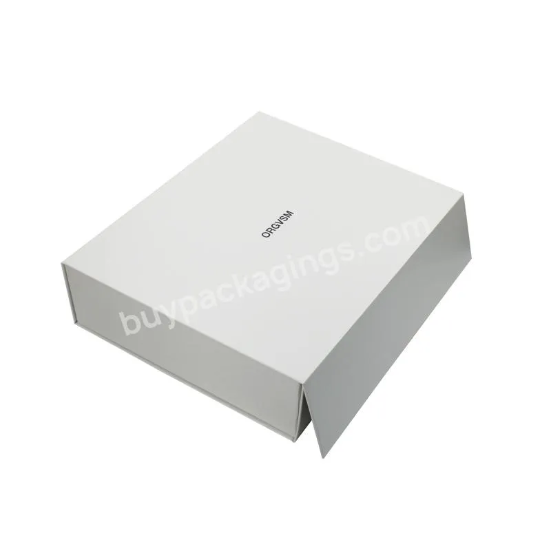 Custom White Color With Black Logo Glossy Lamination Collapsible Storage Folding Gift Box
