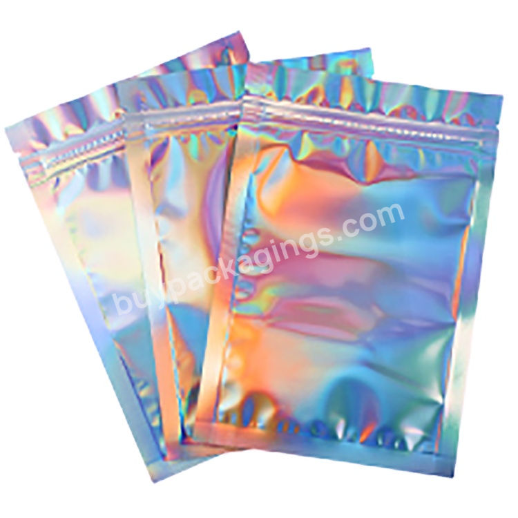 Custom Wholesale Eyelashes Package Aluminized Holographic Laser Bag Zip Lock Clear Cosmetic Hologram Bag For Lash Packaging - Buy Laser Bag,Package Bag,Plastic Bag.