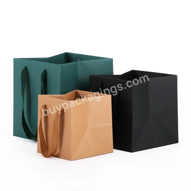 Custom Your Own Logo Luxury Square Take Away Fast Takeaway Food Bags Paper