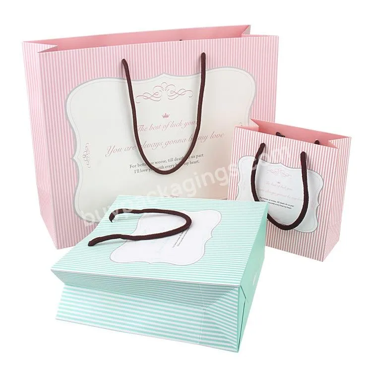 Customised Gift Paper Shopping Bags Stripes Dl Logo Printing And Logos