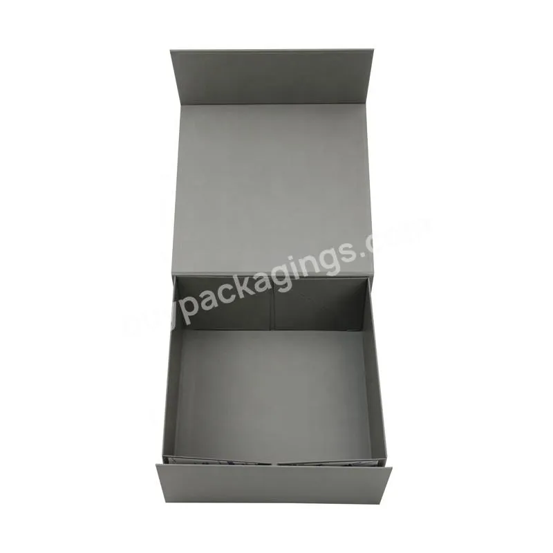 Customization Garment Clothing Black Matte Rigid Book Shape Magnetic Embossed Gold Foil Gift Folding Box for Packaging