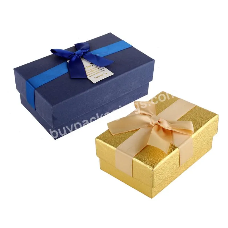 Customized Luxury Top Bottom Cardboard Packaging silk ribbon Gift Boxes