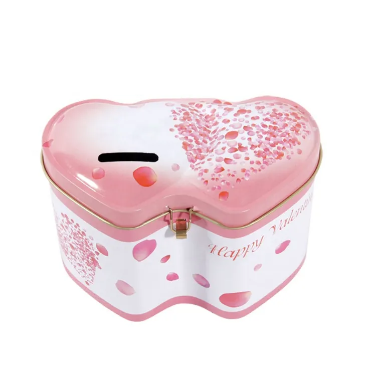 Customized OEM baby toy tin coin saving bank special shape metal tin packaging mini gift canister can box