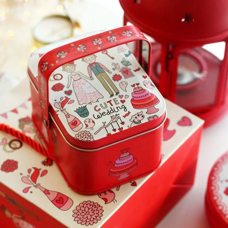 Customized OEM chocolate biscuit cookie box tea packaging metal square cake tin box