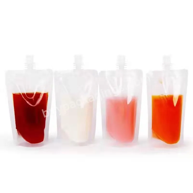 Customized Printing Surface Handling Spout Juice Pouch Bag Doypack Manufacturer Factory For Sauce - Buy Laminated Plastic Bags,Bag Packing For Liquids,Pouch With Screw Spout.