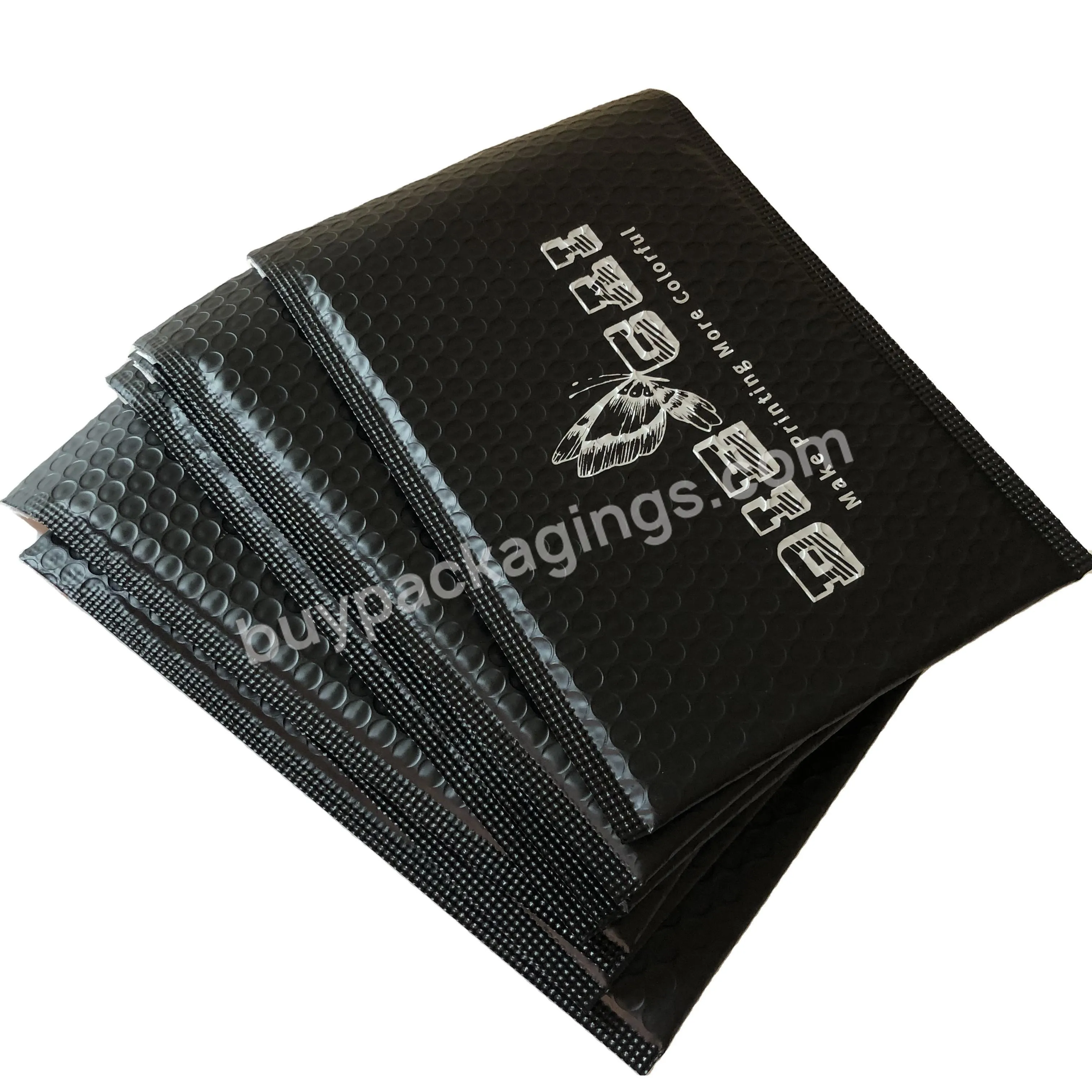 Customized Size Black Postal Envelope Shipping Packages Yellow Bubble Mailers Bubble Bags For Packing