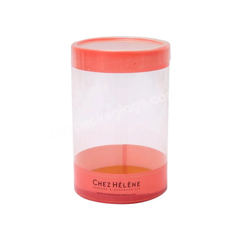 Cylinder Gift Box Round Packaging Tube with Lid Wholesale Clear Plastic PVC PET PP Customized Environmental Gift & Craft Accept