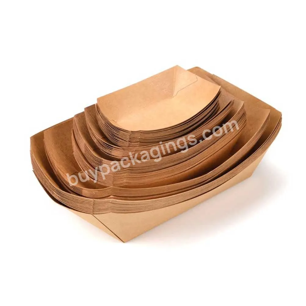 Disposable 100% Biodegradable Food Grade Paper Boat Tray With Pla Pe Coated Packaging - Buy Boat Paper Food Tray,White Paper Boat Tray,Paper Baking Tray.