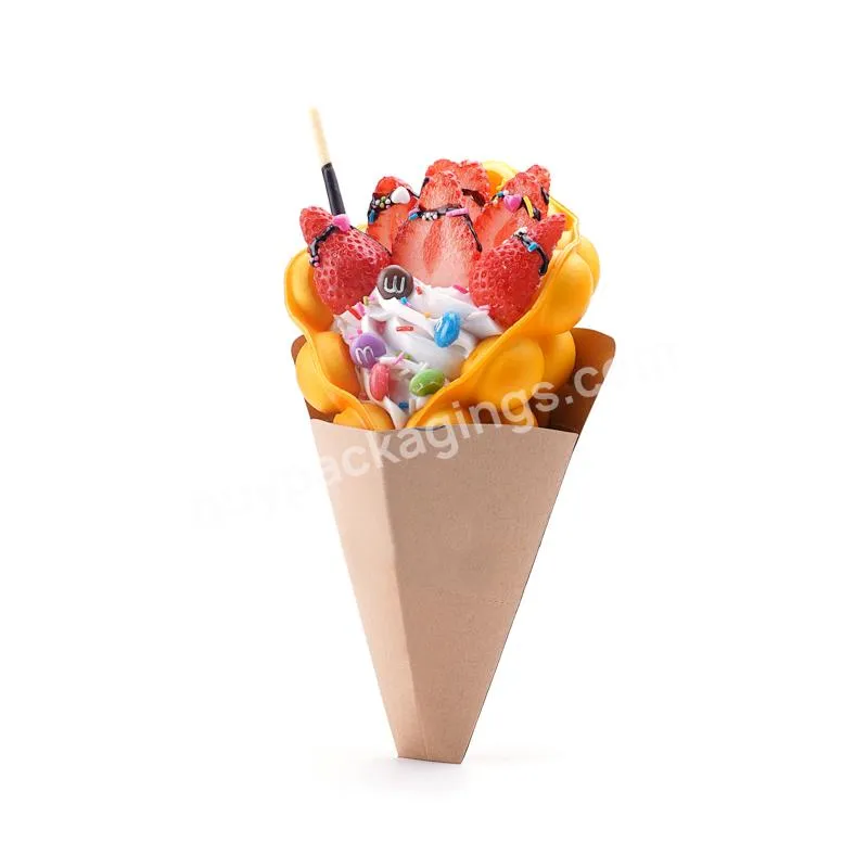 Disposable Food Pizza Ice Cream French Fries Paper Cone Packaging Box Holder - Buy Pizza Cone,Pizza Cone Holder,Disposable Pizza Cones.