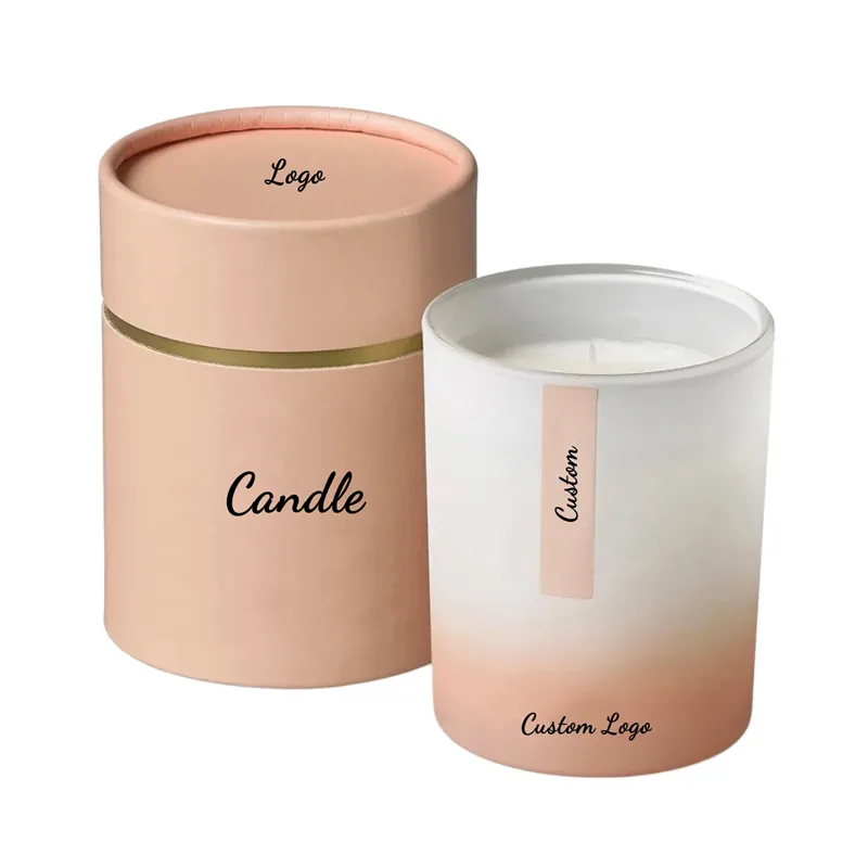 Eco-friendly Custom Label  Empty Kraft Paper Cosmetic Cylinder Packaging Candle Tube Perfume Boxes