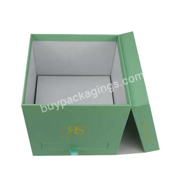 Eco Friendly Paaging wholesale luxury flower box with drawer box storage