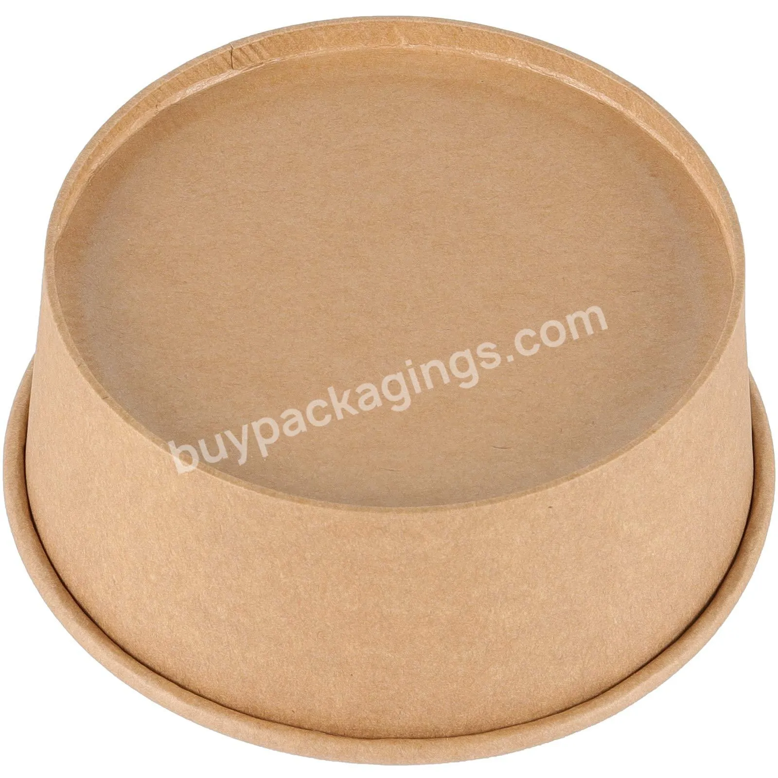 Eco-friendly Paper Round Food Storage Container With Lid And Support Customized Printing Logo