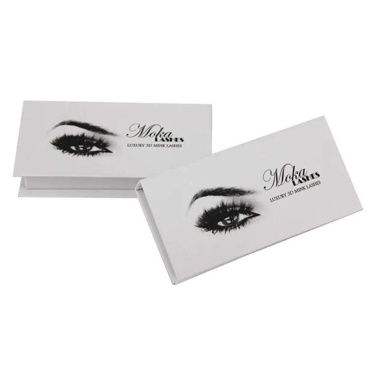 Elegant custom big eye white lashes packaging boxes