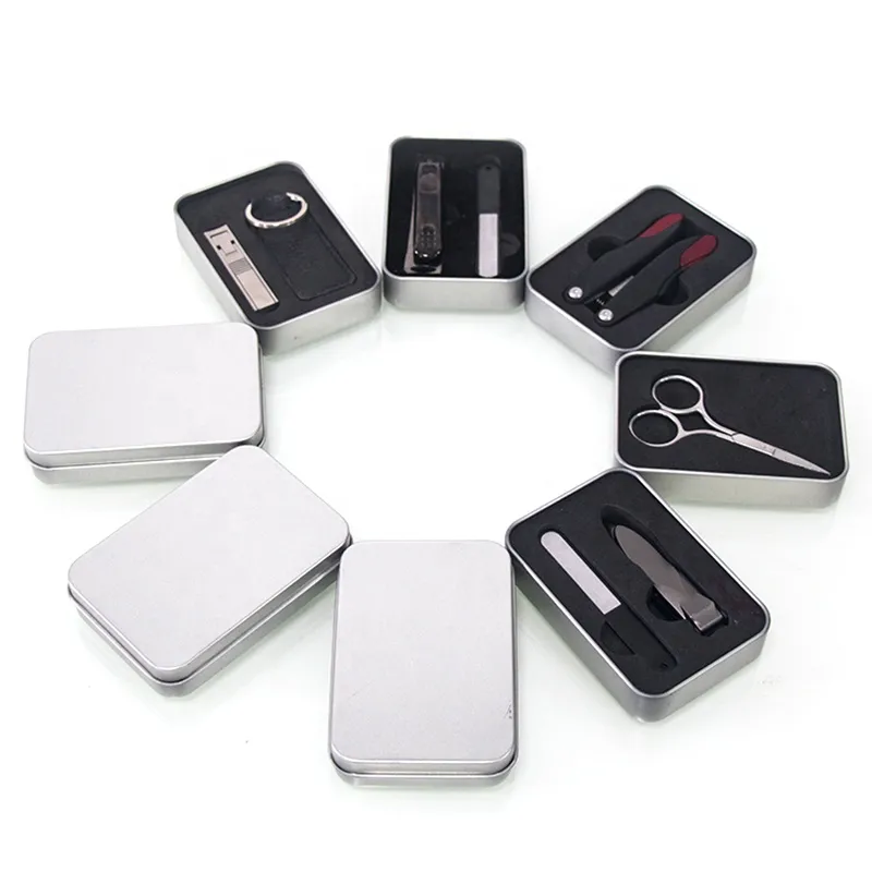 Empty Badge Car Key Storage Tin Case Usb Earphone Electronics Nail Tools Packaging Metal Tin Box With Sponge Foam Insert