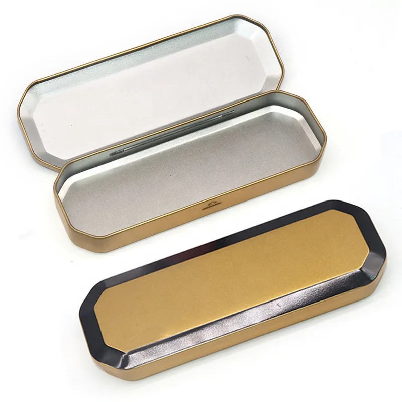 Empty Cosmetic Nail Art Tools Tin Case Eyelash Extension Tweezer Tin Case Nail Clippers Set Matt Metal Pencil Tin Box