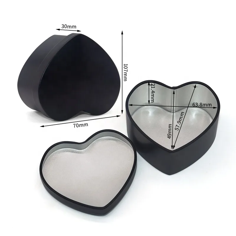 Empty Heart Shape Valentine Gift Small Metal Tin Box For Chocolate Candy Package Tin Sweet Gift Box
