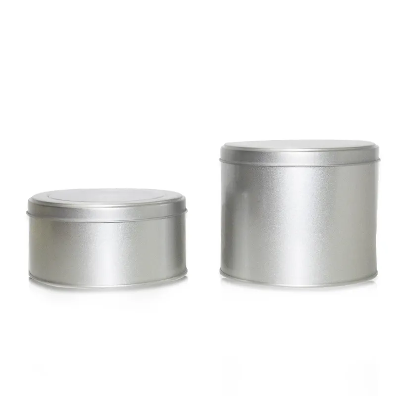 Empty Round Coffee Tin Can Metal customised Tea mini Tin Box two piece