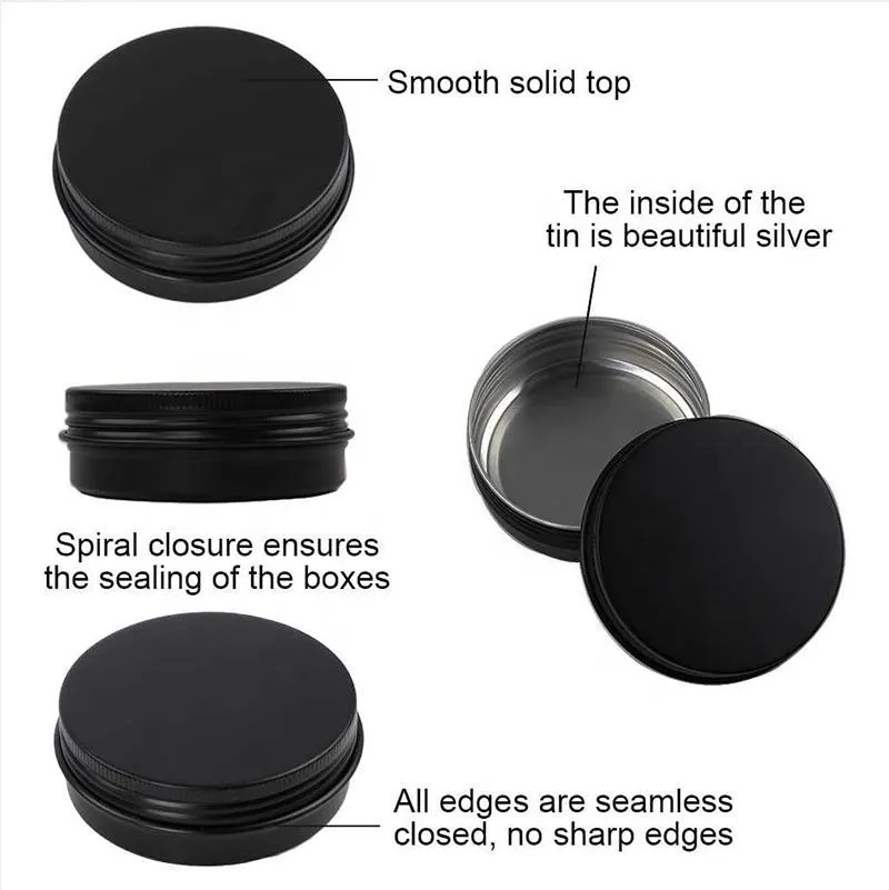 Empty Shoe Polish Aluminum Jar Hair Wax Storage Metal Tin Can Lip Balm Round Tins Paints Screw Lid Candle Tin Jar