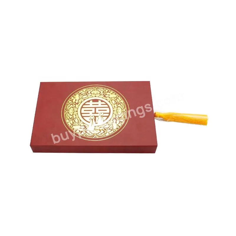Exquisite Handmade Custom Drawer Gift Box With Golden Tassels