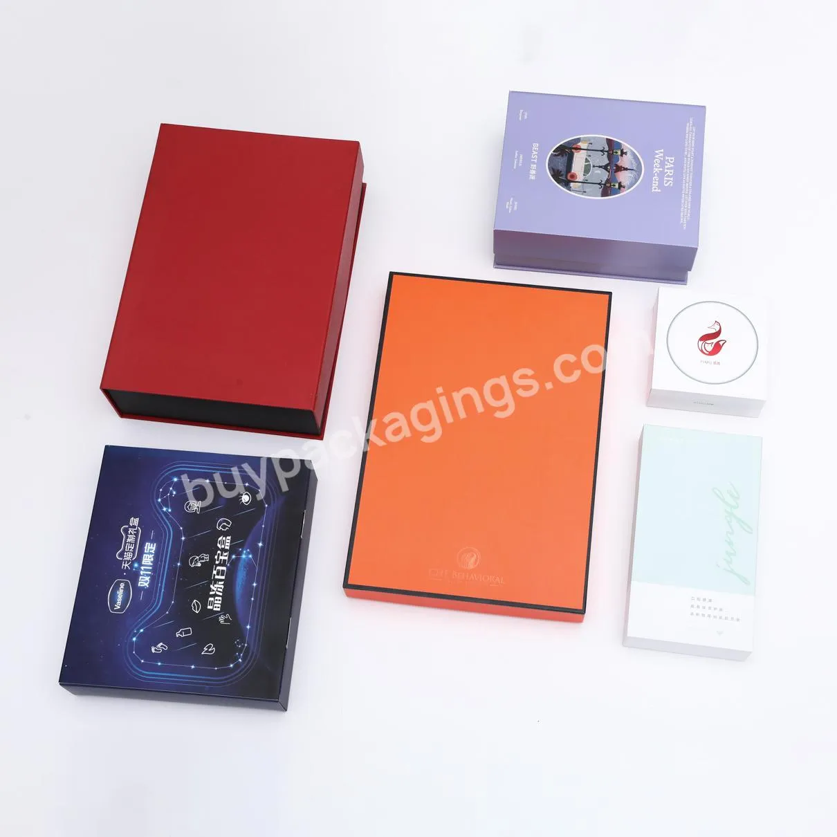 Exquisite high-end custom logo  storage paper cardboard gift packaging boxes with lid