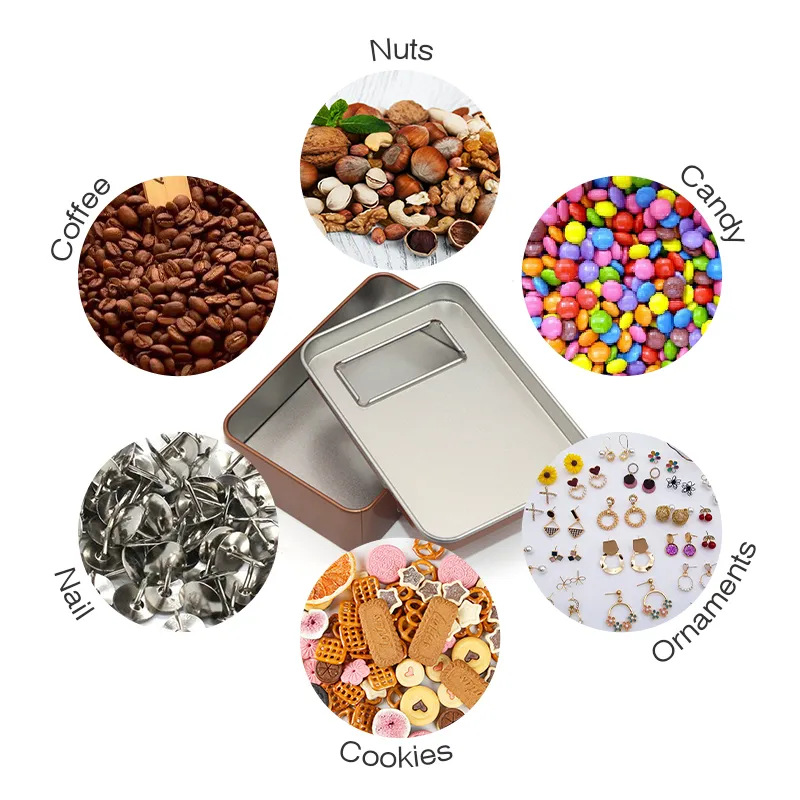 Factory cookie candy coffee biscuit chocolate rectangular empty plain tin gift boxes tea tin can manufacturer