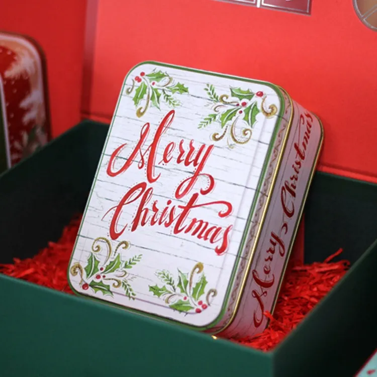 Factory Customizable OEM candy jerry biscuit cookie christmas candy nut tea tin metal box for cookies