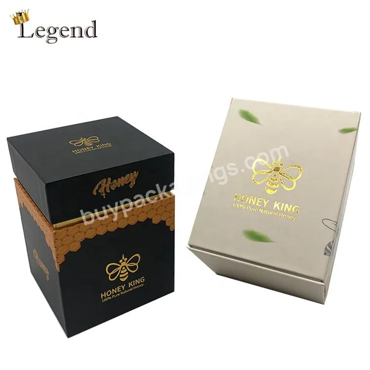 Factory Round Bottle Custom Design Cardboard Packaging Gift Boxes Luxury Honey Jar and Box