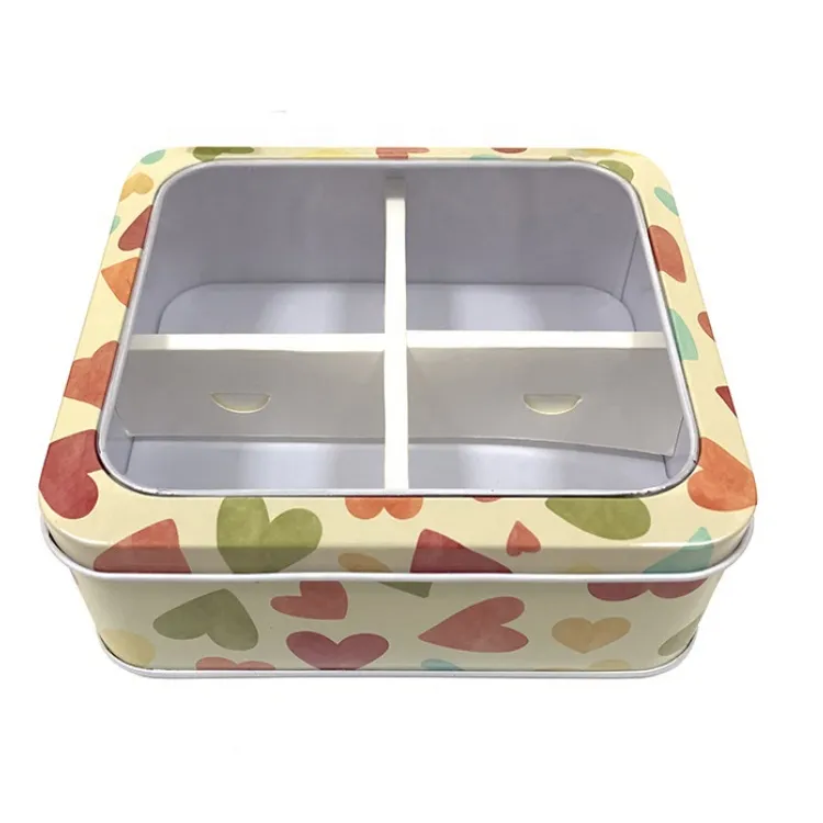 Factory screw top food grade cookie tin box new year