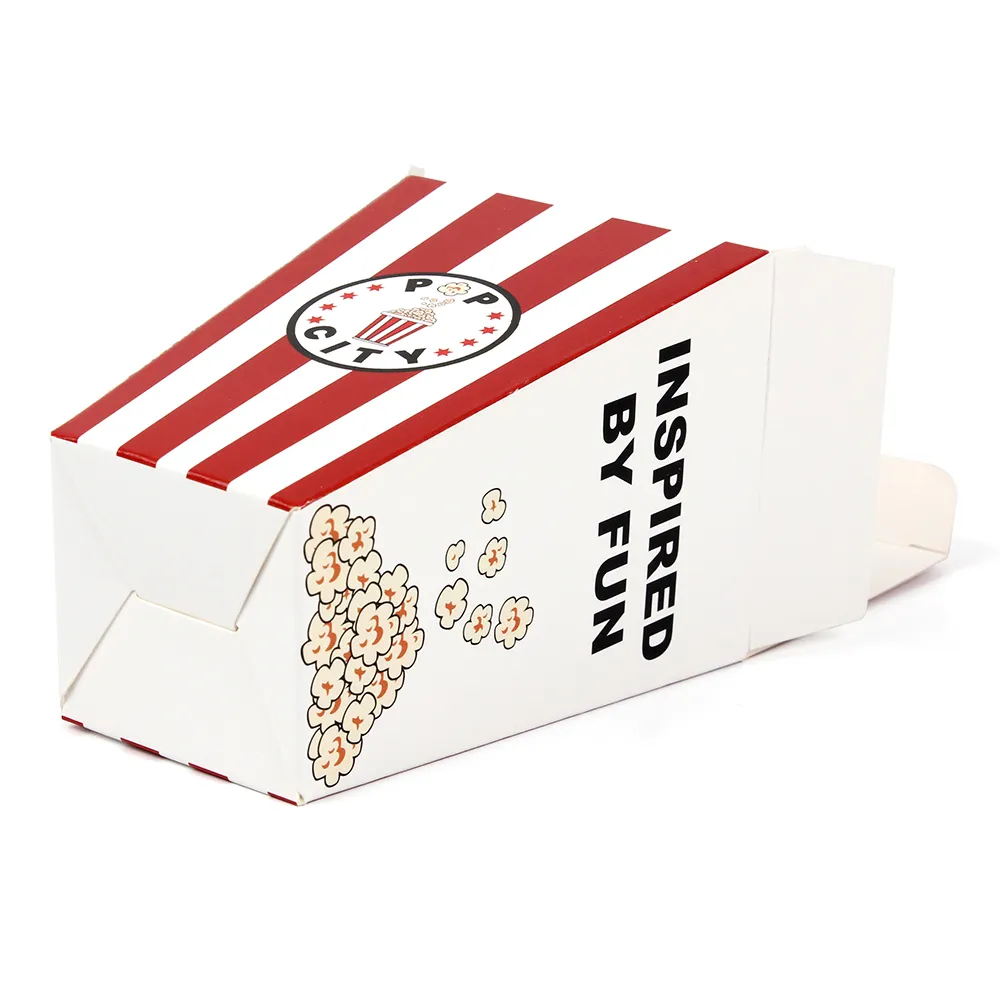 Factory Wholesale White Card Custom Printing Popcorn Container Boxes