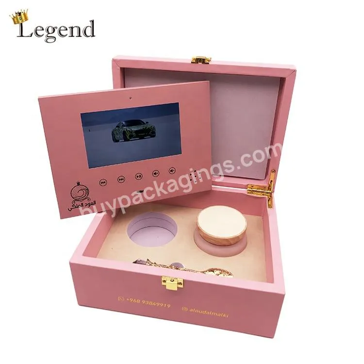 Factory Wood Screen Packaging Box Custom Cosmetics and Gift Manufacturer LCD Video Gift Box