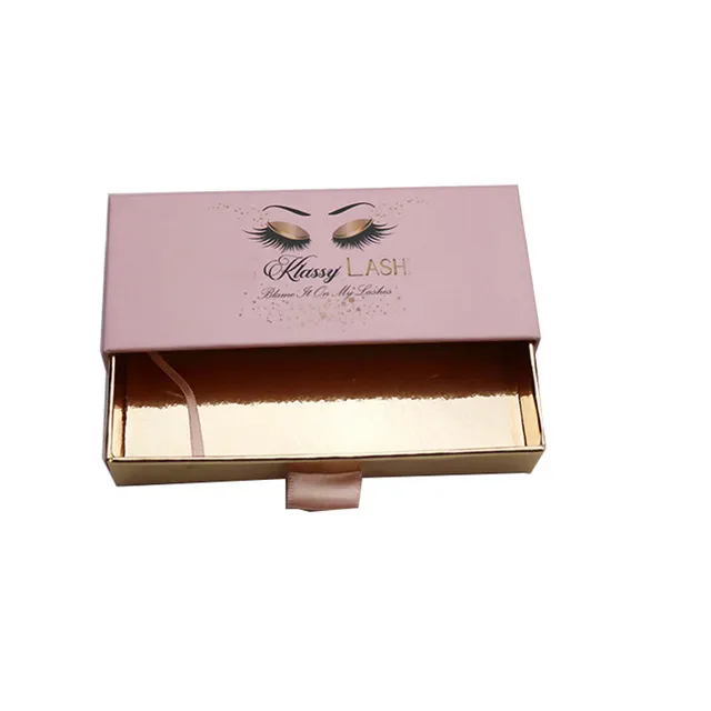 False eyelashes elegant packaging drawer box custom logo