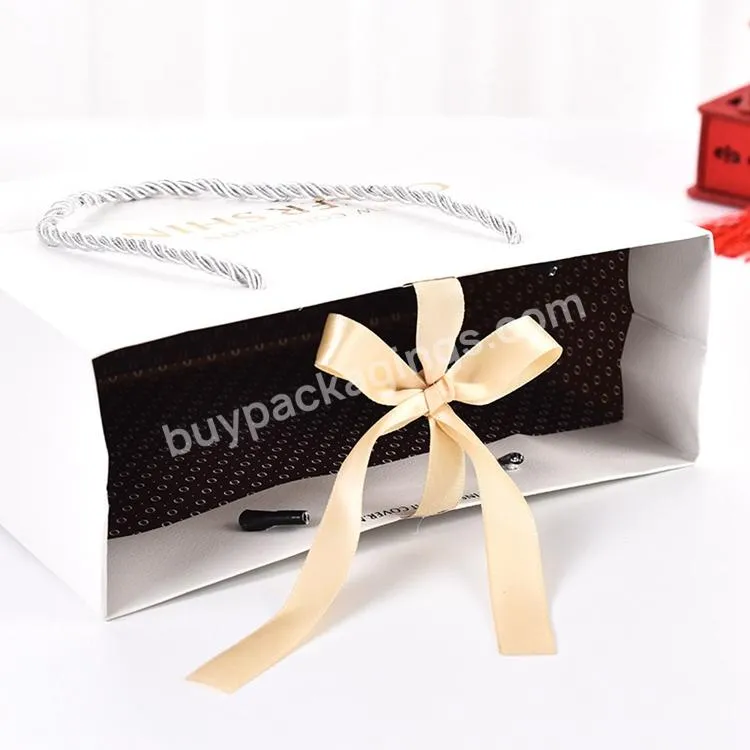 Fashion Packaging Clothes Shoe Paper Bags Ribbon Shopping For Shoe Shopping Box