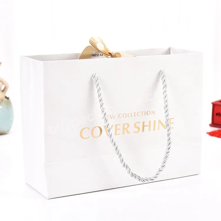 Fashion Packaging Clothes Shoe Paper Bags Ribbon Shopping For Shoe Shopping Box