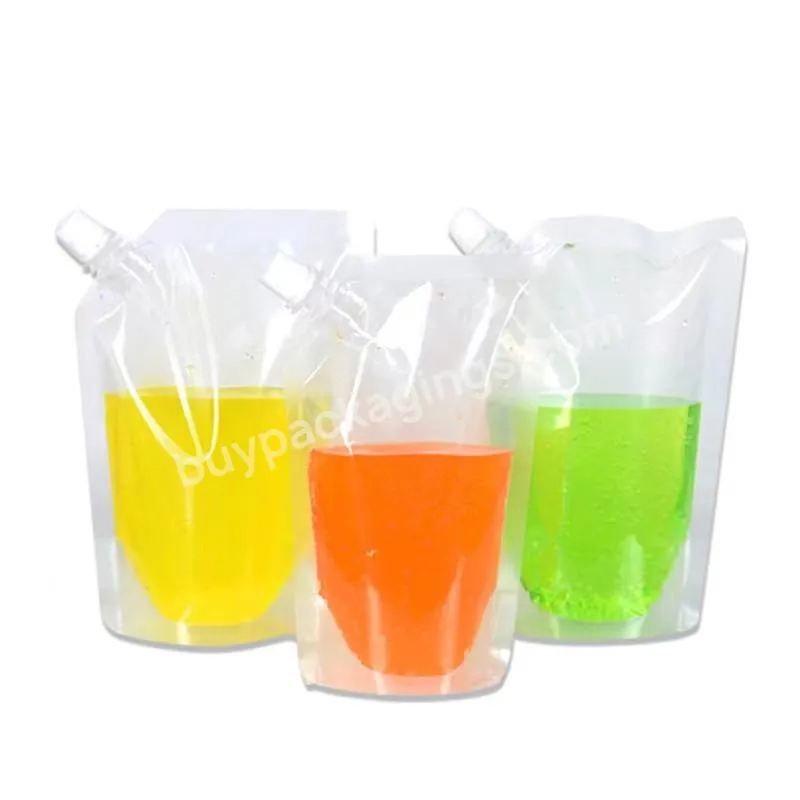 Food Grade Transparent Clear Stand Up Pouch With Spout For Packing 50ml,100ml,150ml,180ml,250ml,300ml,500ml,600ml,1000ml - Buy Clear Stand Up Pouch With Spout,Transparent Stand Up Pouch With Spout,Stand Up Pouch With Spout.