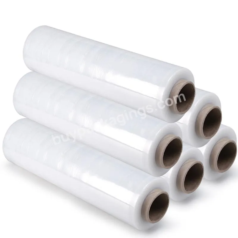 Free Customized Size Transparent Pallet Polyolefin Ldpe Cast Hand Wrapping Stretch Plastic Film Roll - Buy Stretch Plastic Film,Transparent Stretch Film,Stretch Cling Film.
