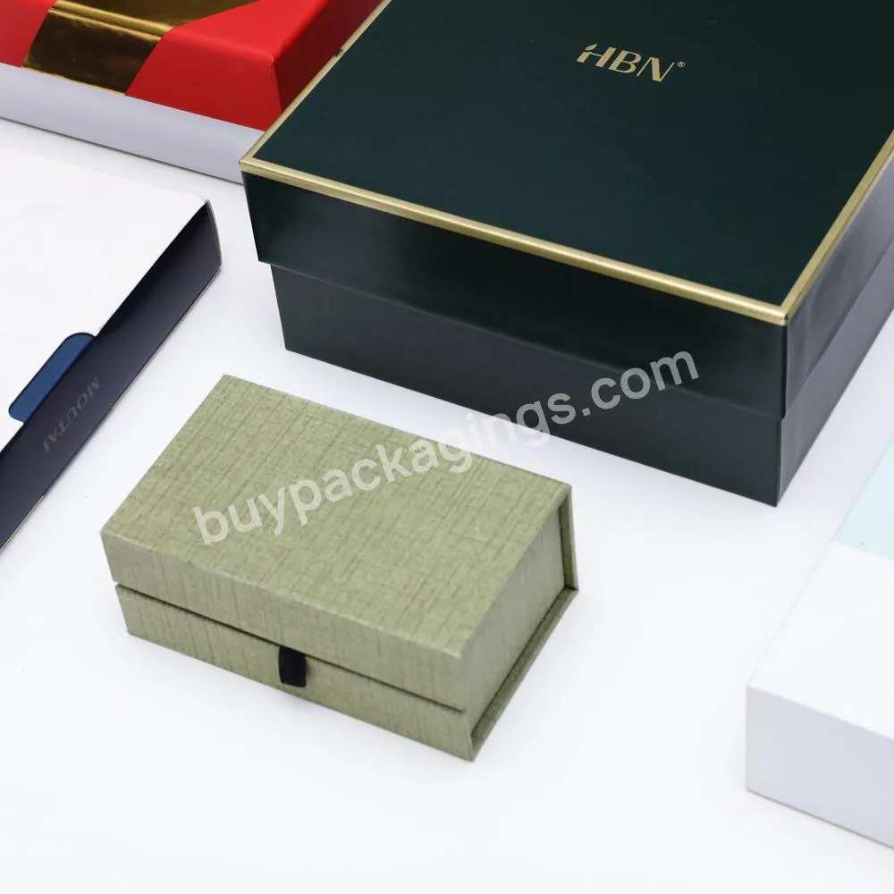 Green High Quality Luxury Custom Logo Magnetic Rigid cardboard Paper Flap Gift Box