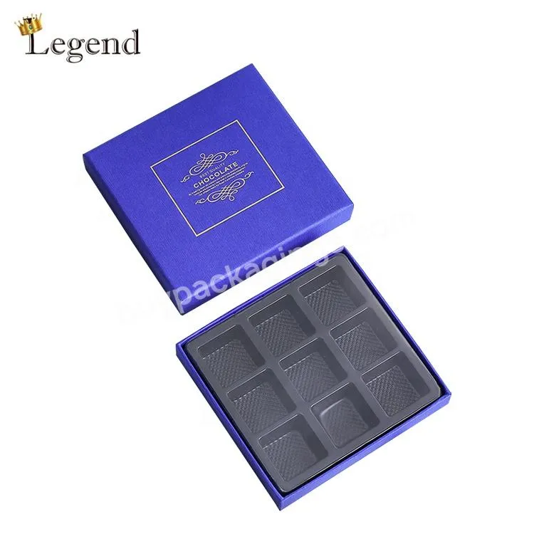 Guangzhou Factory Manufacturer Candy Packaging 9pcs 12pcs 16pcs Gift Cardboard Paper Boxes Chocolate With Blister Tray